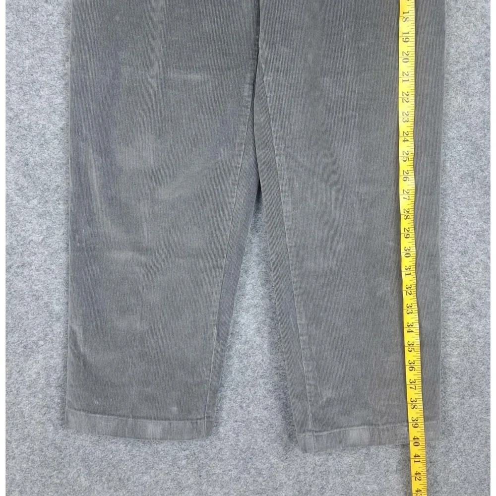 LL Bean Jeans Women  Size 12 Original Fit Straight Gray Stretch Corduroy‎ 28x28
